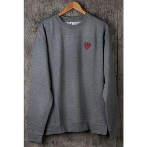 PARIS SWOOSH EMB CREW GUNMETAL HEATHER