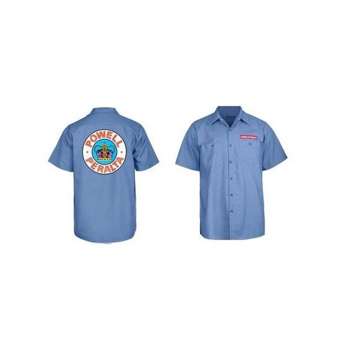 Powell-Peralta Skateboard Skeleton Work Shirt Blue
