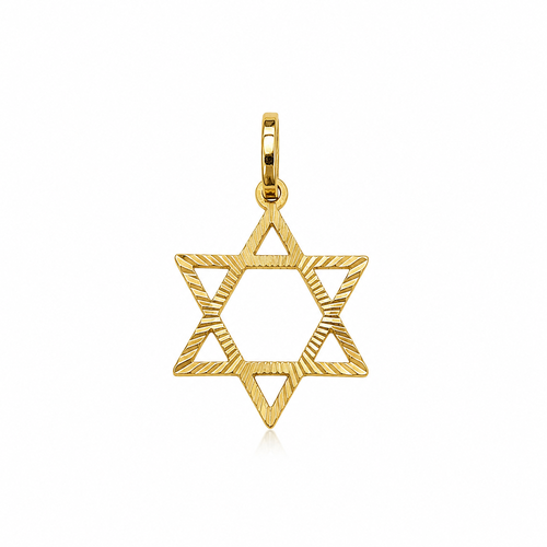 תליון מגן דוד זהב צהוב 14 קראט
