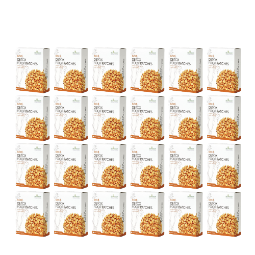 מארז עשרים וארבע | גולד דיטוקס פווט פאטצ'ס | Gold DETOX FOOT PATCHES | פדים לניקוי רעלים | מהדורת הזהב | 100% אורגני | מכיל תערובת של צמחים