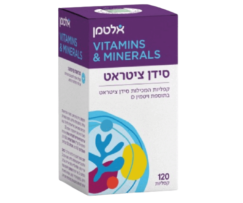 סידן ציטראט בתוספת ויטמין D - מכיל 120 קפליות | אלטמן | ALTMAN