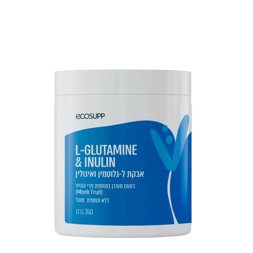 אבקת ל-גלוטמין | L-GLUTAMIN POWDER | אקוסאפ | מכיל 300 גרם