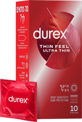 קונדומים דורקס Thin Feel - Ultra Thin | מכיל 10 יחידות |