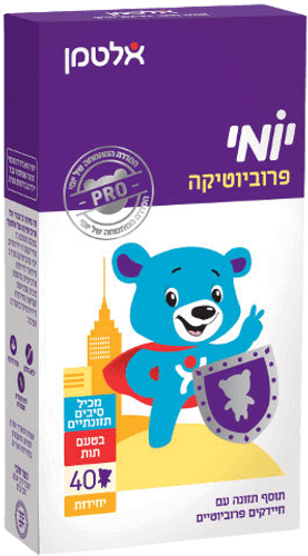 יומי פרוביוטיקה | בטעם תות | מכיל 40 דובונים | מכיל סויה וחלב | כשר חלבי |