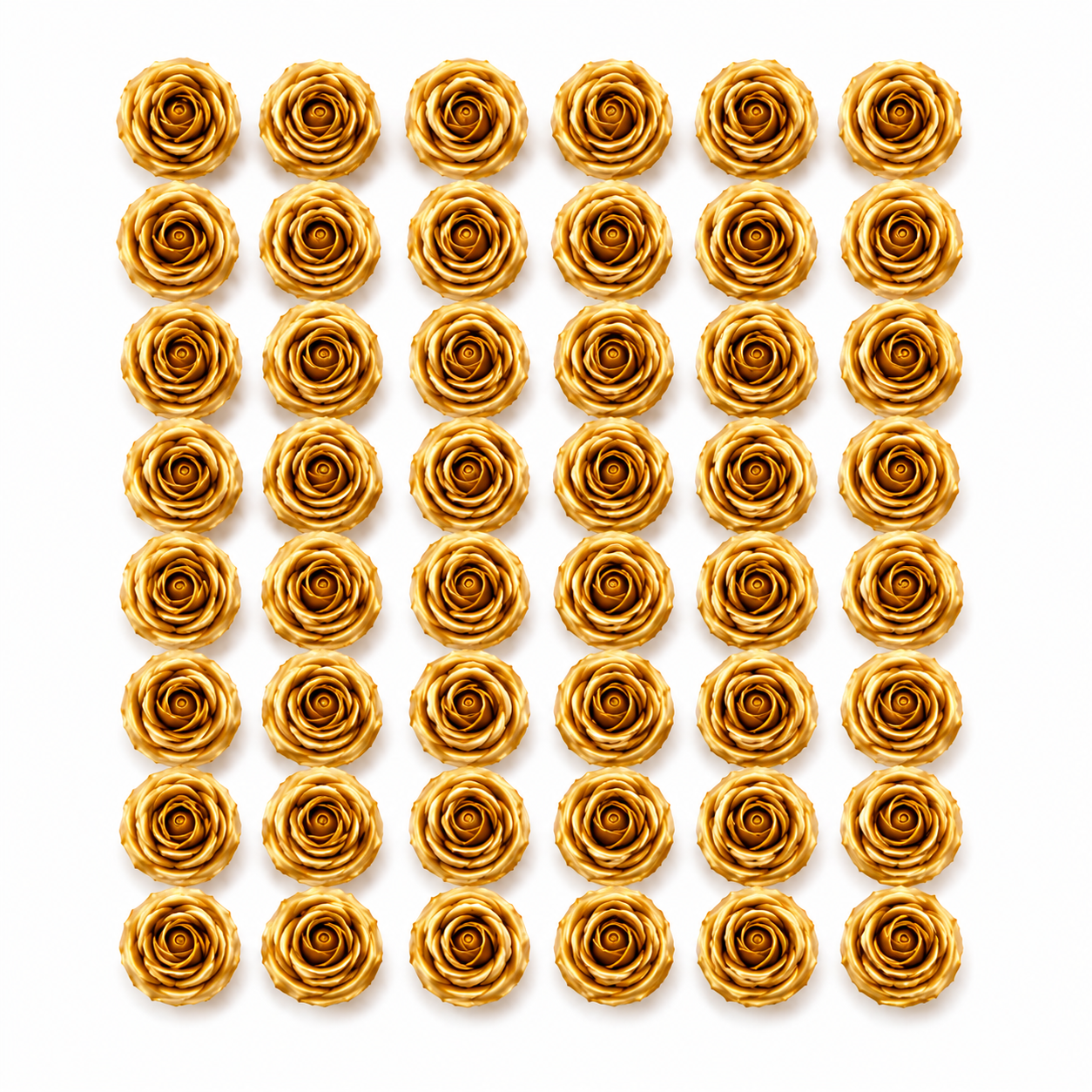 50 פרחי סבון קוטר 5 ס"מ צבע זהב מטאלי