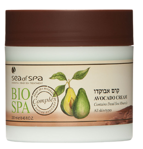קרם על בסיס פרי האבוקדו | לעור הפנים והגוף | מכיל 250 מ"ל | מכיל ויטמינים A+E ושמן זית | 