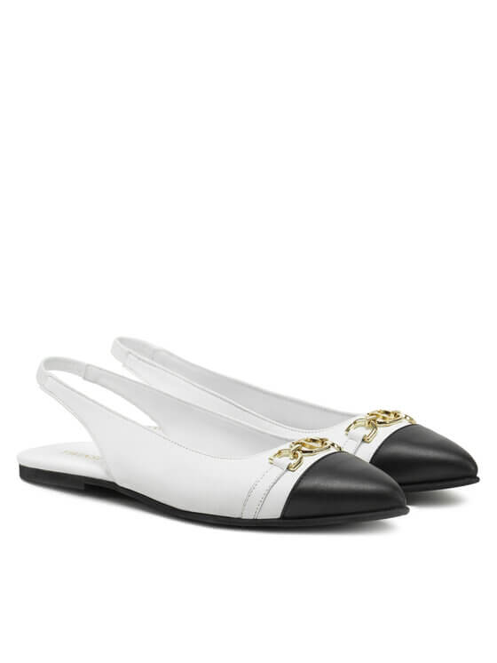 Cream Leather Ballet Flats Tory Burch 