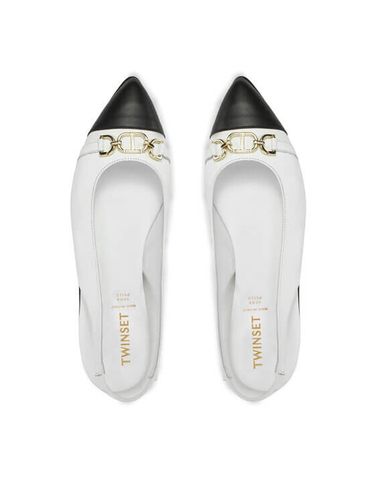Cream Leather Ballet Flats Tory Burch 