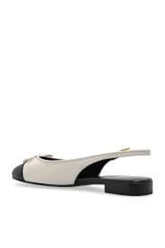 Cream Leather Ballet Flats Tory Burch 