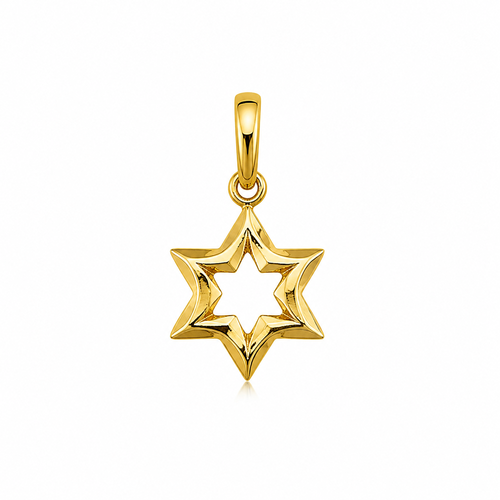 תליון מגן דוד זהב 14 קראט-עיצוב מיוחד