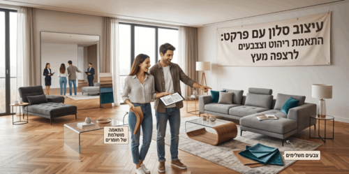 עיצוב סלון עם פרקט
