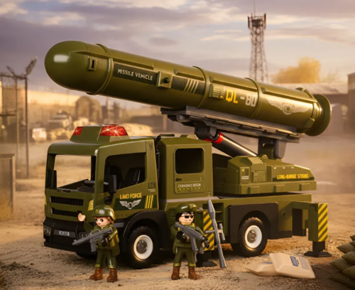 Power Planet משאית צבאית עם משגר אורות וצלילים 