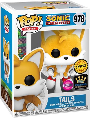 בובת פופ סוניק הקיפוד טיילס צ'ייס פלוקד | Funko Pop! Sonic the Hedgehog Tails Chase Flocked 978