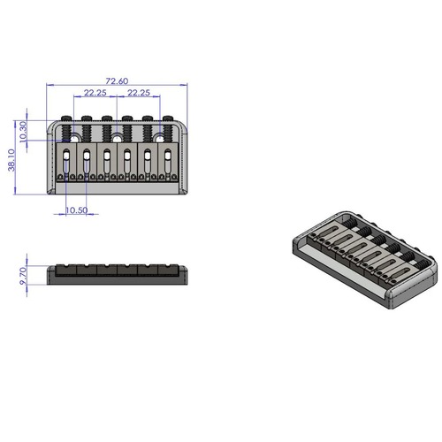 גשר לגיטרה חשמלית Non-Tremolo Bridge ALLPARTS SB-5107-010