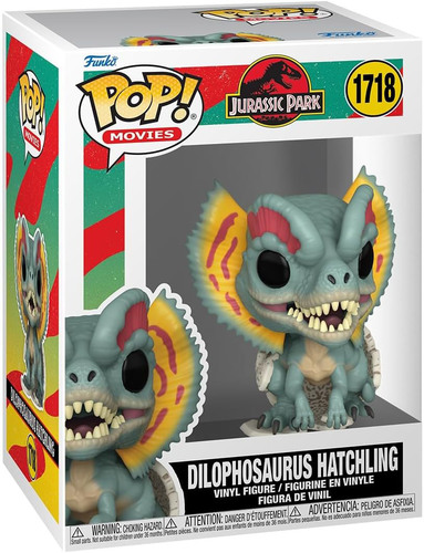    פארק היורה דילופוזאורוס צעיר 1718 פאנקו פופ - Jurassic Park Dilophosaurus Hatchling 1718 Funko Pop     