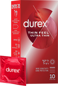 קונדומים דורקס Thin Feel - Ultra Thin | מכיל 10 יחידות |