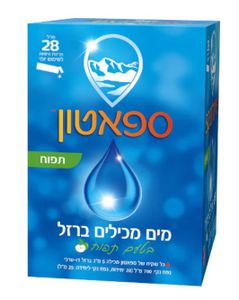 ספאטון | מים המכילים ברזל בטעם תפוח | 28 אריזות אישיות | תוסף ברזל 100% טבעי |