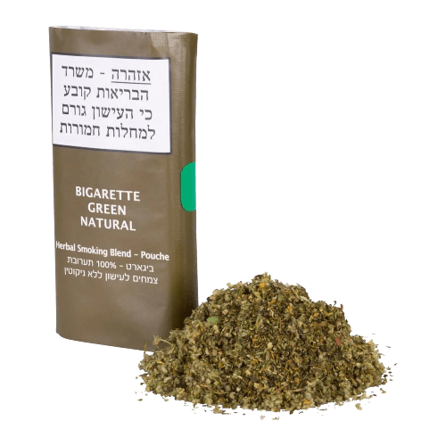 100 אחוז תערובת צמחים לעישון | ללא ניקוטין | GREEN NATURAL | מכיל 20 גר' |