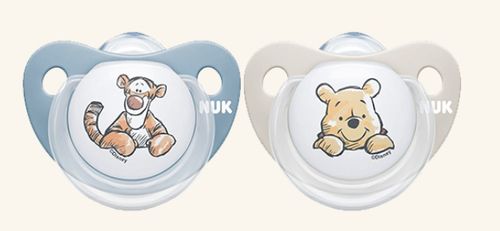 זוג מוצצי נוק דיסני NUK Disney Baby | סיליקון 6-18 חודשים | פו הדוב כחול-קרם |