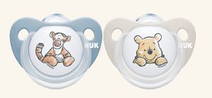 זוג מוצצי נוק דיסני NUK Disney Baby | סיליקון 6-18 חודשים | פו הדוב כחול-קרם |