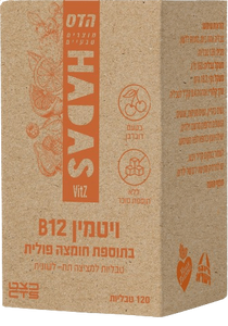 ויטמין B12 | עם חומצה פולית | 120 טבליות מציצה | תת לשוניות | בטעם פירות |