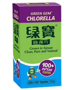 טבליות כלורלה | מכיל 600 טבליות | 150 גרם | GREEN GEM CHLORELLA