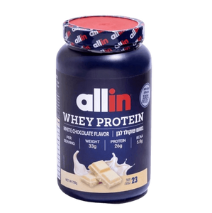 Whey Protein | בטעם שוקולד לבן | 759 גרם | 23 מנות הגשה | 26 גרם חלבון במנה | 5.8 חומצות אמינו מסועפות |