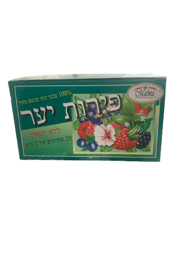 תה פירות יער | ללא קפאין | 25 שקיקי תה | מלווה