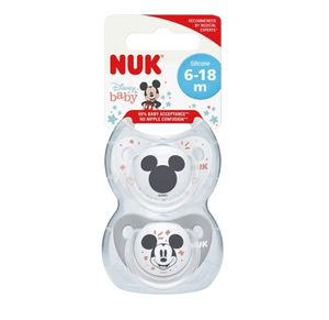 זוג מוצצי נוק דיסני NUK Disney Baby | סיליקון 6-18 חודשים | מיקי מאוס |