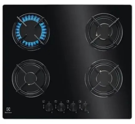 כיריים גז 4 להבות זכוכית שחורה Electrolux דגם EGT6242NVK