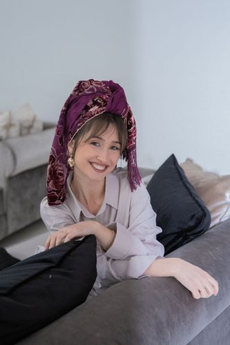 לונג משולב אופיר - קטיפה צרובה