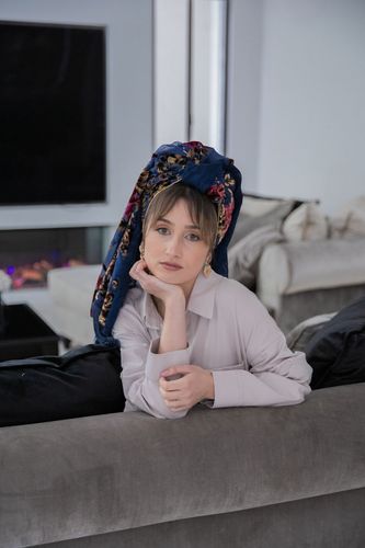 לונג משולב רז - קטיפה צרובה