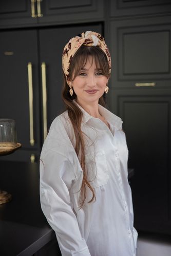 מטפחת מרובעת עדי - קטיפה צרובה