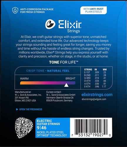 סט מיתרים לחשמלית ELIXIR OPTIWEB 19027 09-46