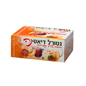 נטורל דיאט תה | תערובת פירות וצמחים לחליטה | בטעם שזיף-אפרסק | 80 שקיקים |