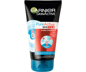 PURE ACTIVE 3 ב-1 פחם - 150 מ"ל - GARNIER גרנייה
