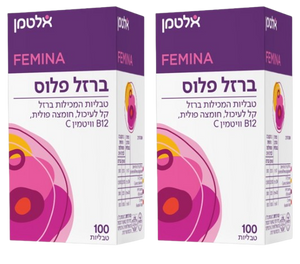 ברזל פלוס אלטמן | מכיל ברזל, חומצה פולית, ויטמין C ו-B12 | קל לעיכול | מבצע זוג | מכיל 200 טבליות |