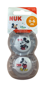 זוג מוצצי נוק דיסני בייבי NUK Disney Baby | סיליקון 0-6 חודשים | מיקי מאוס |