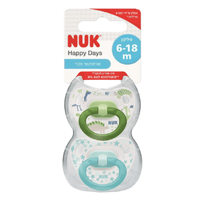 NUK | נוק | זוג מוצצים הפי דייז | 6-18 חודשים