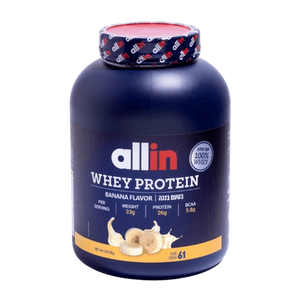 Whey Protein | בטעם בננה | 2.013 ק"ג | 61 מנות הגשה | 26 גרם חלבון במנה | 5.8 חומצות אמינו מסועפות | 