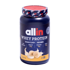 Whey Protein | בטעם בננה | 759 גרם | 23 מנות הגשה | 26 גרם חלבון במנה | 5.8 חומצות אמינו מסועפות |