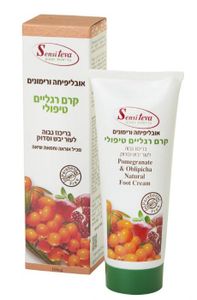 קרם רגליים לעור יבש, סדוק ומגורה| אובליפיחה ורימונים | מכיל 100 מ"ל | 