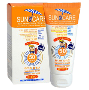 קרם פנים לילדים להגנה גבוה מקרינת השמש SPF50 - מכיל 60 מ"ל |