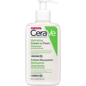 קרם ניקוי מקציף לעור הפנים | לעור רגיל עד יבש | CeraVe  | מכיל מ"ל 236 |