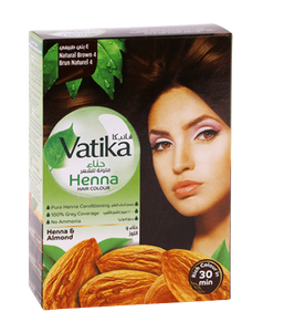 אבקת צבע לשיער על בסיס חינה |חום טבעי 4 וטיקה |VATIKA