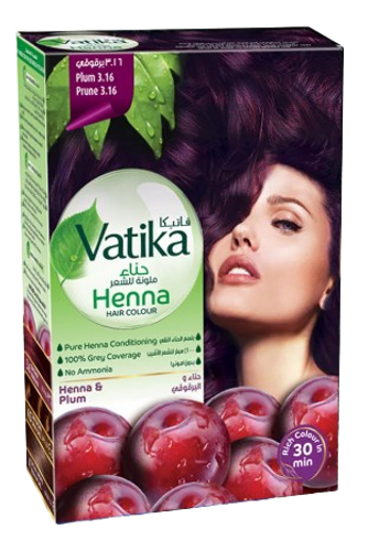 אבקת צבע לשיער | על בסיס חינה שזיף | וטיקה | Vatika