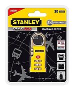 מנעול קומבינציה צהוב 3 ספרות מעוצב 30 מ"מ STANLEY
