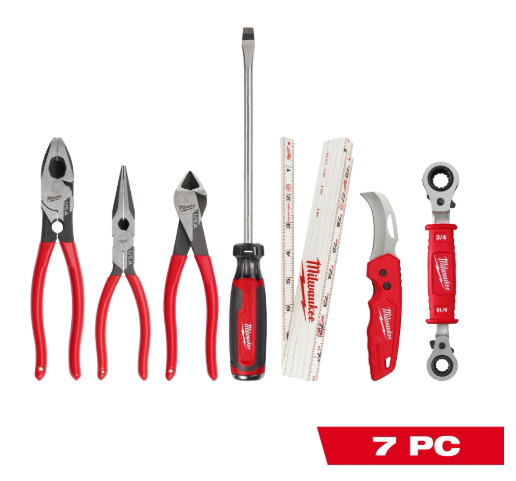 סט 7 כלי עבודה ידניים Milwaukee Power Utility Hand Tool Set דגם 48-22-0143