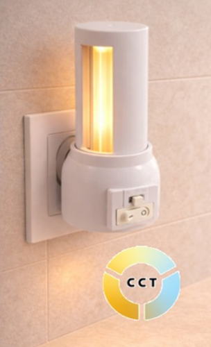 מנורת לילה שבת CCT 3W לשקע חשמל + תריס להחשכה ECO