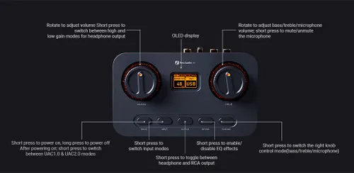   Fosi Audio K7 ממיר DAC ומגבר אוזניות שולחני לגיימינג